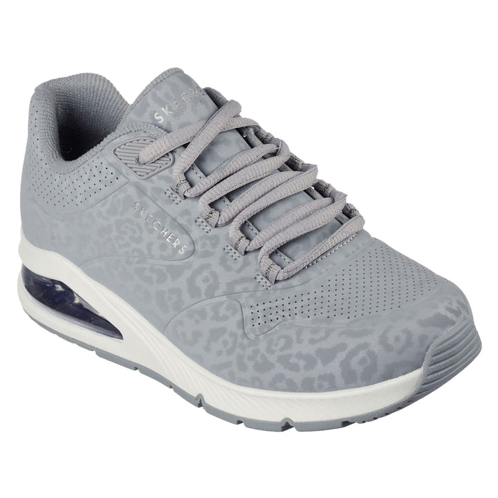 Women's Wide Fit Skechers 155642 Uno 2 In Kat Neato Trainers in Grey - Image 1