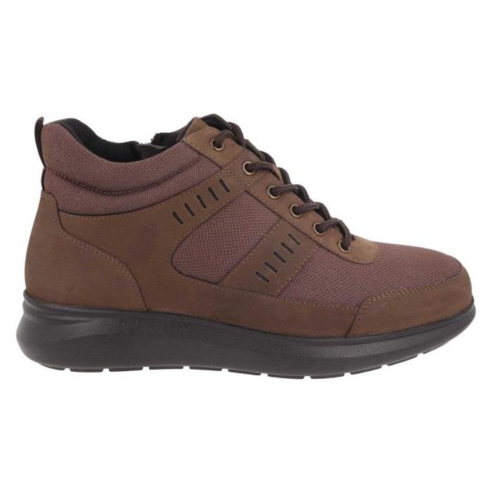 Men's Wide Fit DB Alistaire Trainers in Black Nubuck / Black Mesh - Image 7
