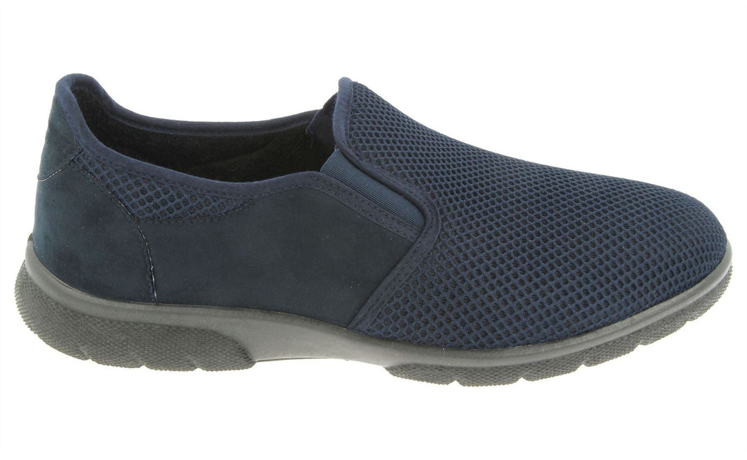 Men's Wide Fit DB Cairo Shoes in Black Textile - Image 6