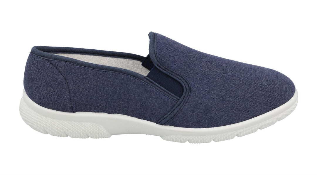 Mens Wide Fit DB Arnold Canvas in Denim Blue - Image 2