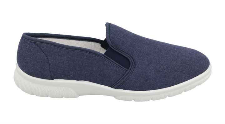 Mens Wide Fit DB Arnold Canvas in Denim Blue - Image 1