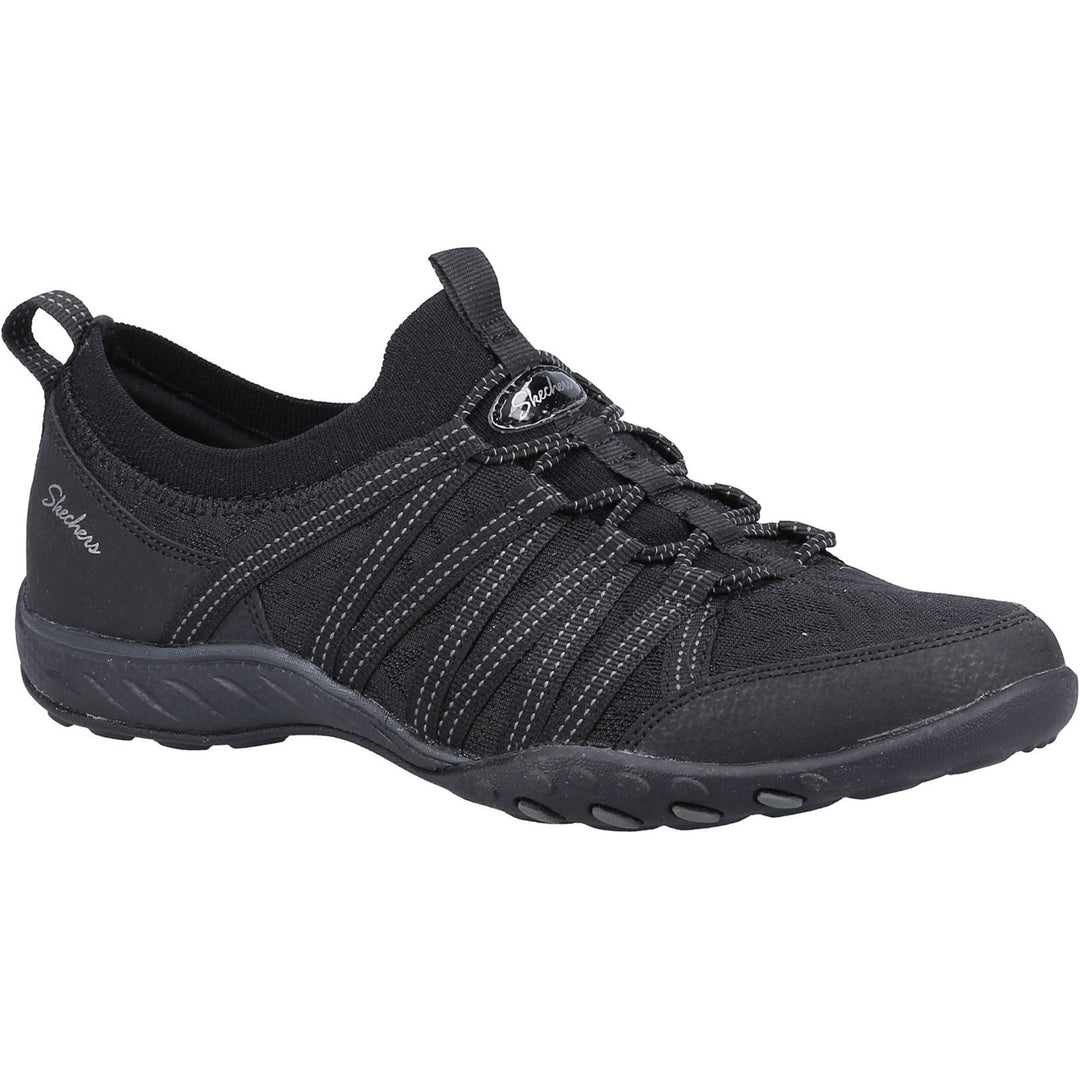 Women's Wide Fit Skechers 100244 Breathe Easy First Light Trainers in Black - Image 3