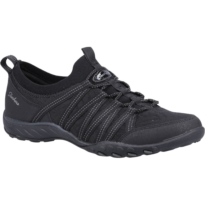 Women's Wide Fit Skechers 100244 Breathe Easy First Light Trainers in Black - Image 1