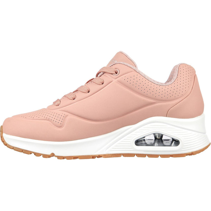 Women's Wide Fit Skechers 73690 Uno Stand On Air Sports Trainers - Blush in Blush - Image 1
