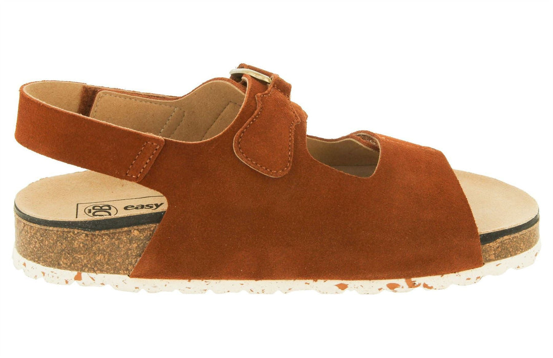 Womens Wide Fit DB Stacey Sandals in Dark Navy Suede - Image 9