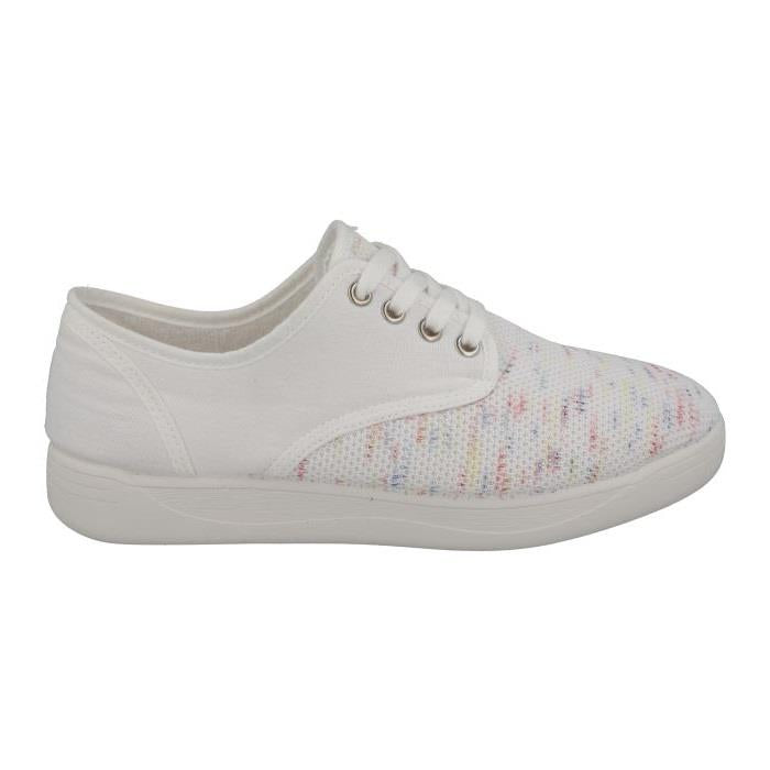 Women's Wide Fit DB Giraffe Canvas Shoes in Black Textile - Image 1