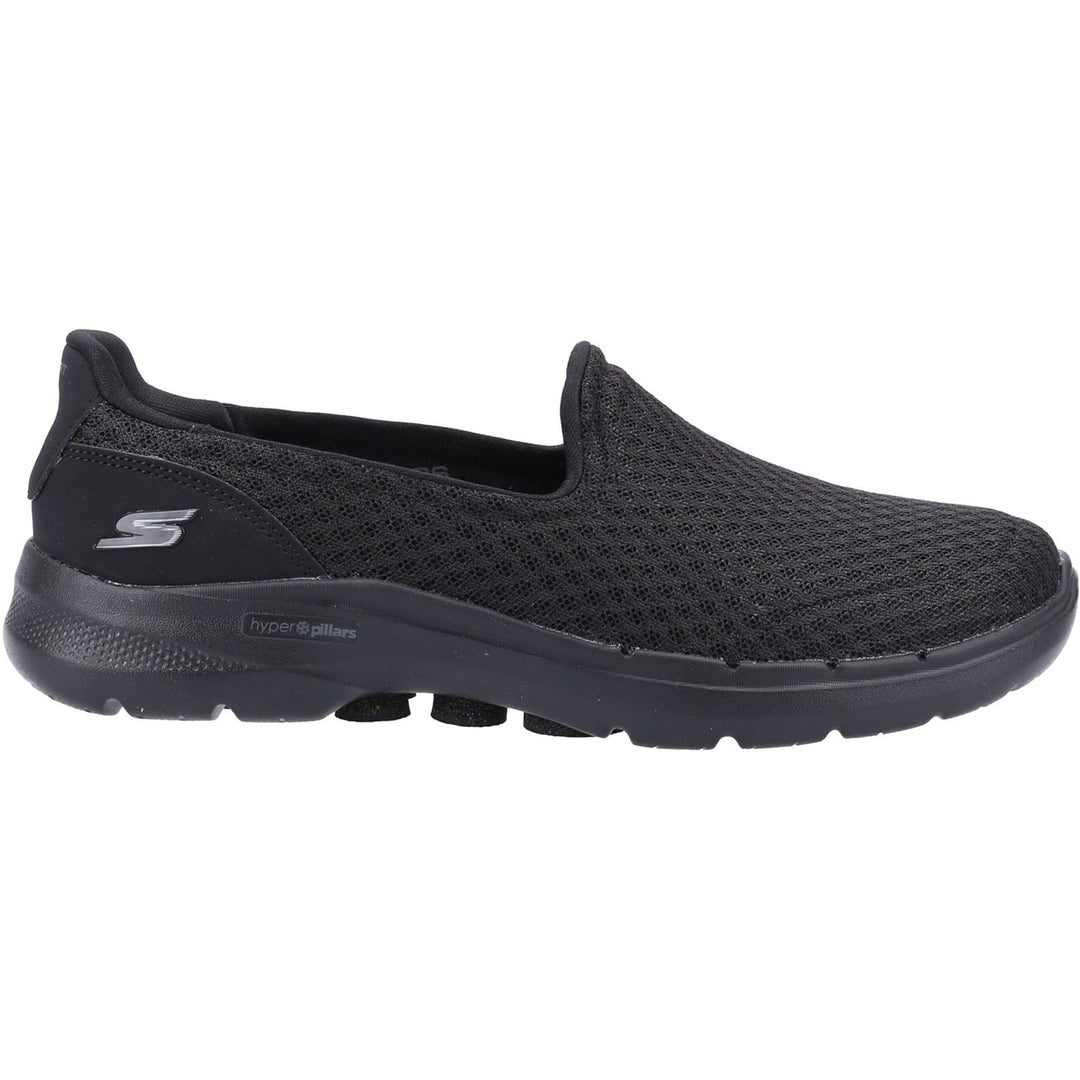 Women's Wide Fit Skechers 124508 Go Walk 6 Big Splash Trainers - Black/Black in Black - Image 2