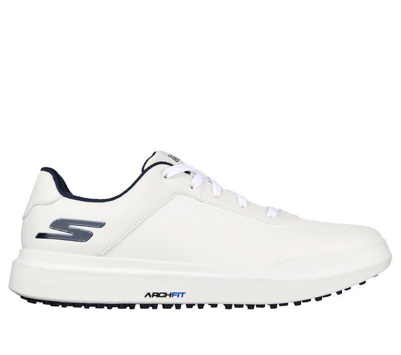 Men's Wide Fit Skechers 214037 Go Golf Drive 5 Trainers in White/Navy - Image 2