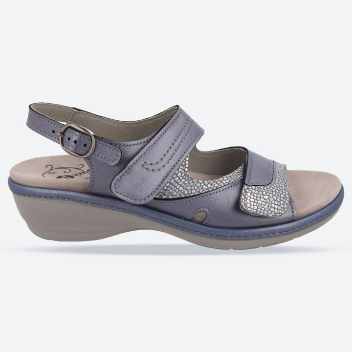 Women's Wide Fit DB Comfrey Sandals in Sky Blue Leather - Image 1