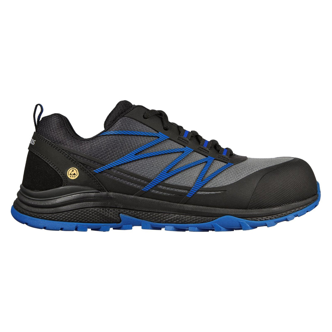 Men's Wide Fit Skechers 200046EC Puxal Safety Trainers in Black/Blue - Image 2