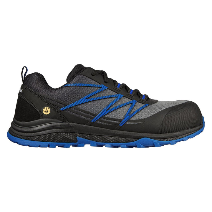 Men's Wide Fit Skechers 200046EC Puxal Safety Trainers in Black/Blue - Image 1