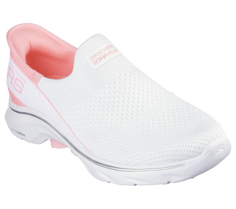 Women's Wide Fit Skechers 125231 Slip-ins Go Walk 7 Mia Trainers in Black/White - Image 9