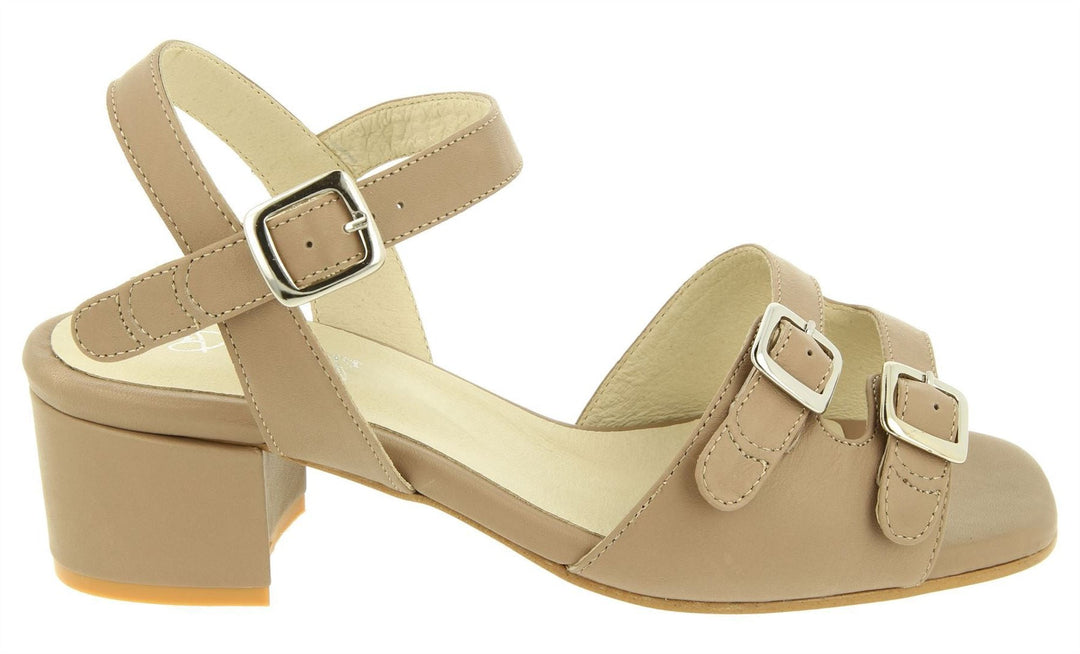Womens Wide Fit DB Curlew Sandals in Black Leather - Image 12