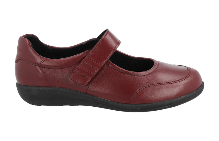 Women's Wide Fit DB Redpoll Shoes in Black Stretch Leather - Image 1