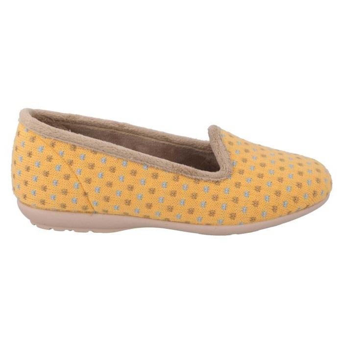 Women's Wide Fit DB Lacey Slip-on Slippers in Blue Multi Textile - Image 1