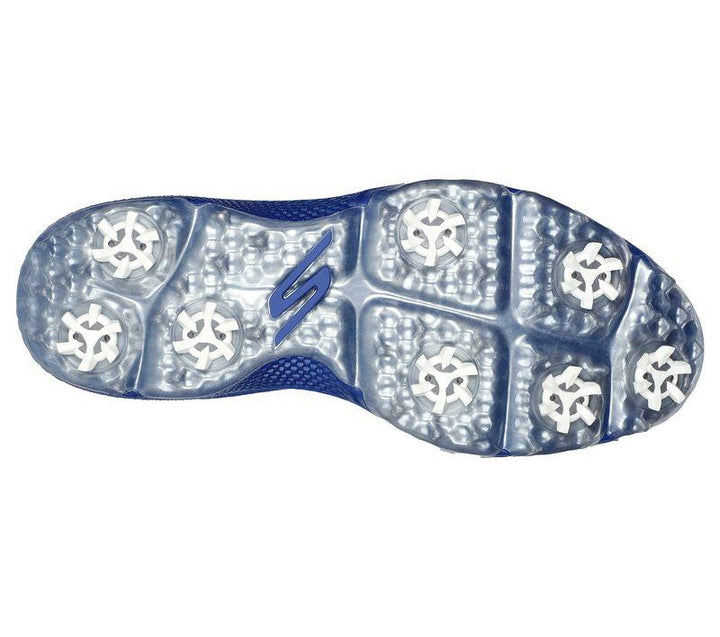 Men's Wide Fit Skechers 214044 Go Golf Pro 5 Hyper Golf Trainers in White/Blue - Image 1