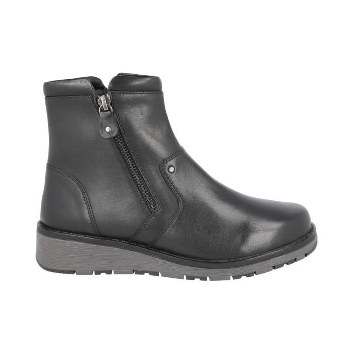 Women's Wide Fit DB Spalding Boots in Black Leather - Image 1