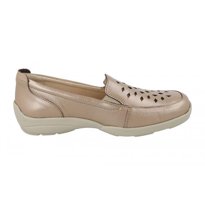 Women's Wide Fit DB Horseshoe Shoes in Blue Leather - Image 8