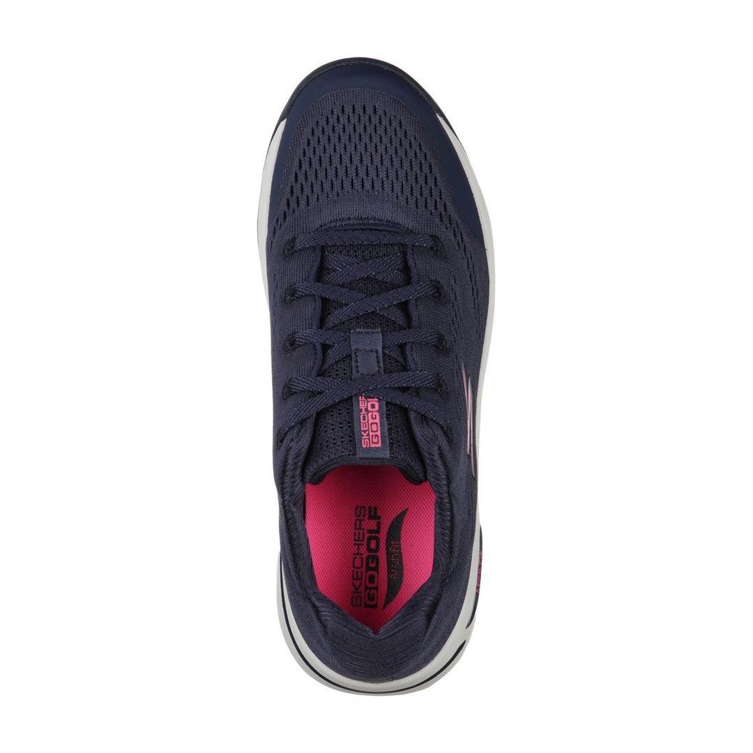 Women's Wide Fit Skechers 123006 Go Golf Arch Fit Sports Trainers in Navy/Pink - Image 4