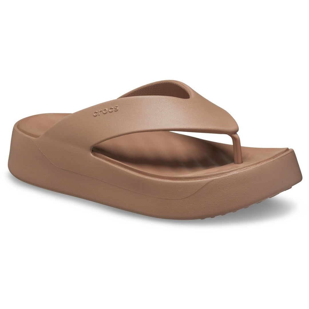 Women's Crocs 209410 Getaway Platform Flip Slippers in Black - Image 14