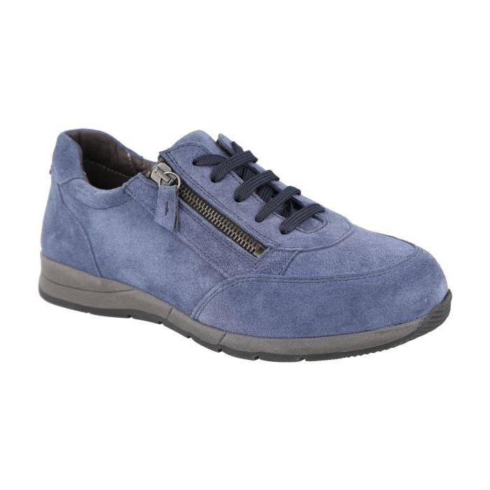Women's Wide Fit DB Harrier Trainers in Blue Suede - Image 1
