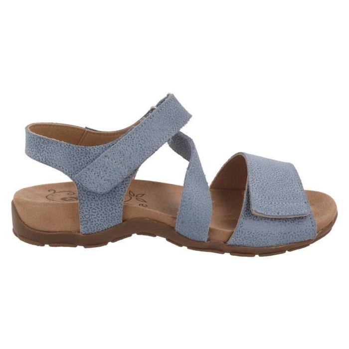 Women's Wide Fit DB Kalista Sandals in Blue Print Leather - Image 2