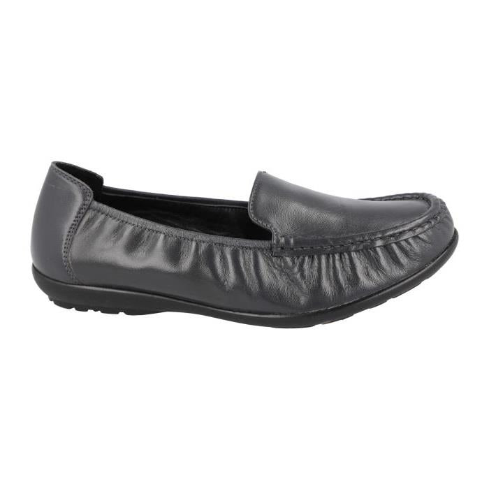 Women's Wide Fit DB Partridge Loafer Shoes in Black Leather - Image 1