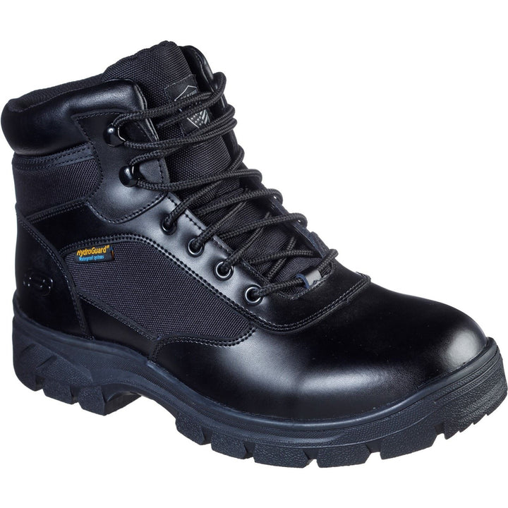 Men's Wide Fit Skechers 77526EC Wascana Benen Lace Waterproof Boots in Black - Image 1