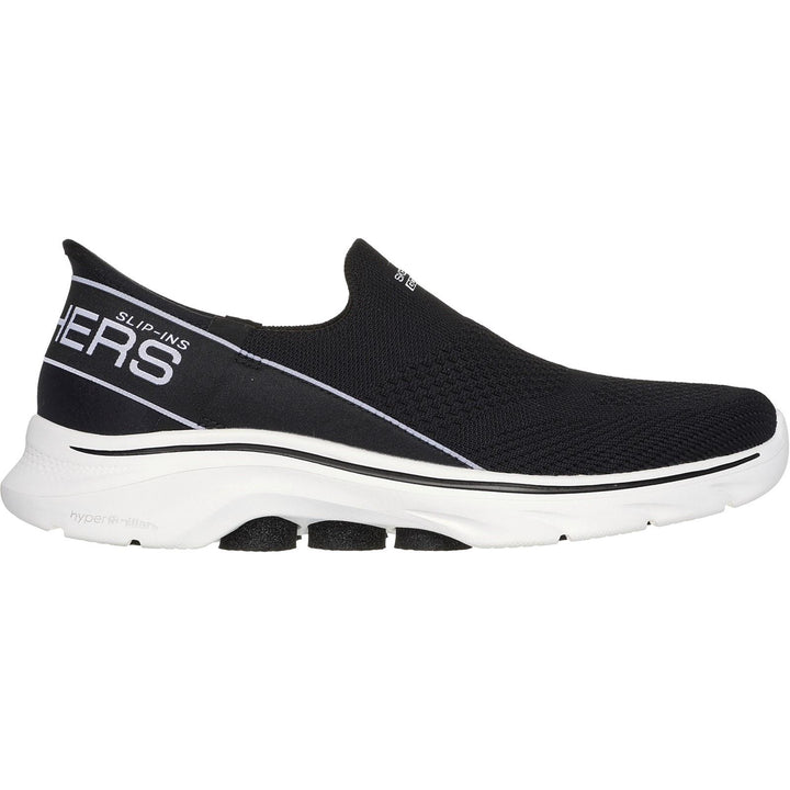 Women's Wide Fit Skechers 125231 Slip-ins Go Walk 7 Mia Trainers in Black/White - Image 1