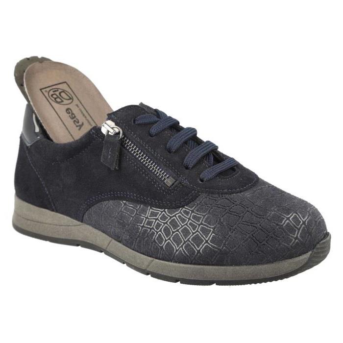 Women's Wide Fit DB Cumulus Trainers in Black Suede / Stretch / Patent - Image 1