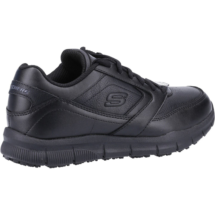 Women's Wide Fit Skechers 77235EC Nampa Wyola Occupational Trainers in Black - Image 1