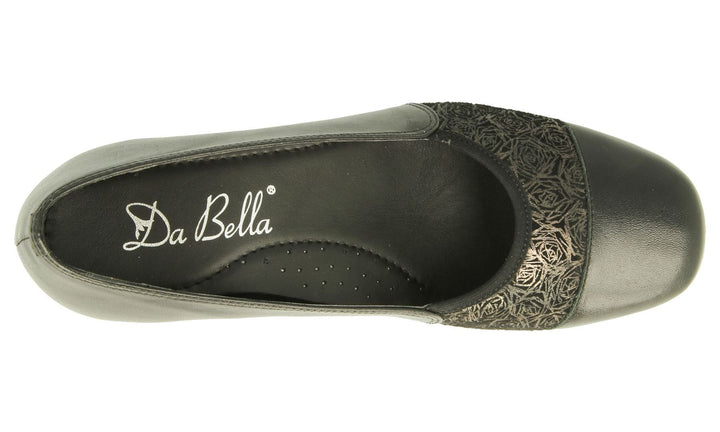 Women's Wide Fit DB Atlantic Shoes in Black Leather / Stretch Textile - Image 1