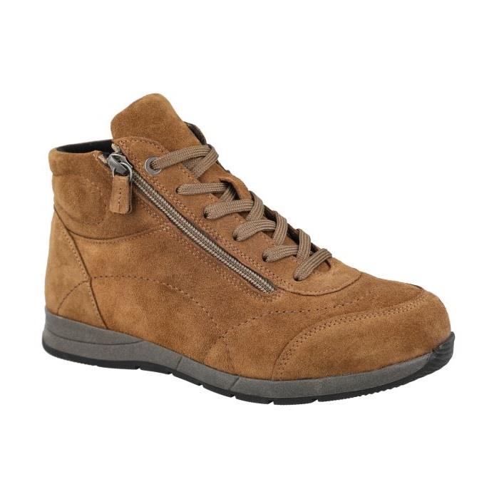 Womens Extra Wide Fit Boots by Flat DB Shoes - Lace up in Denim Blue Suede - Image 6