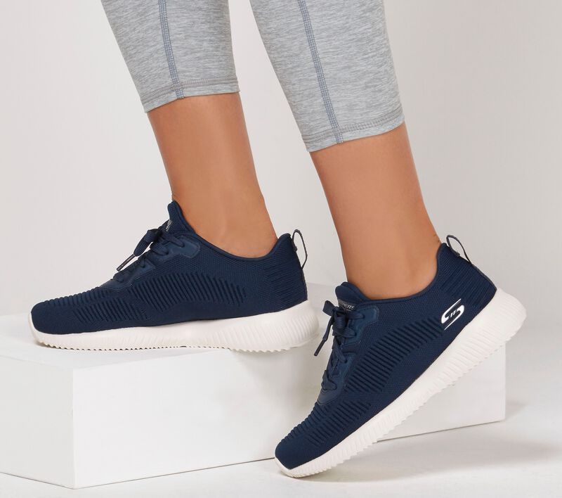 Womens Wide Fit Skechers Bobs Tough Talk-32504 Trainers - Navy in Navy - Image 5