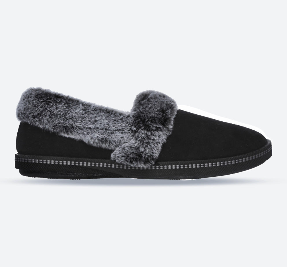 Women's Wide Fit Skechers 32777 Cozy Campfire Team Toasty Slippers in Black - Image 1