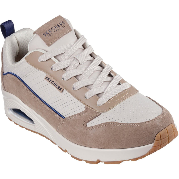 Men's Wide Fit Skechers 183011 Uno Stacre 2.0 Trainers in Sand - Image 1
