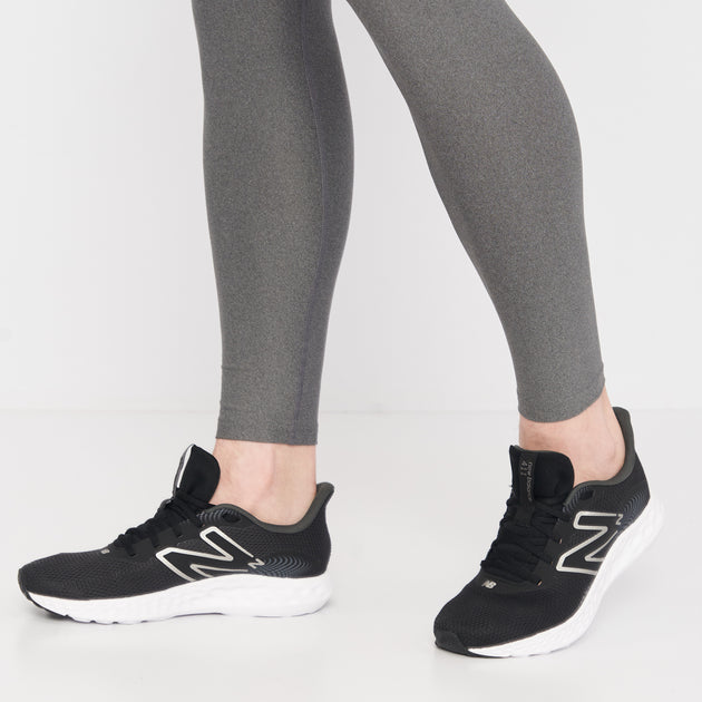 Women's Wide Fit New Balance M411LB3 Walking and Running Trainers - Black/White in Black/White - Image 1