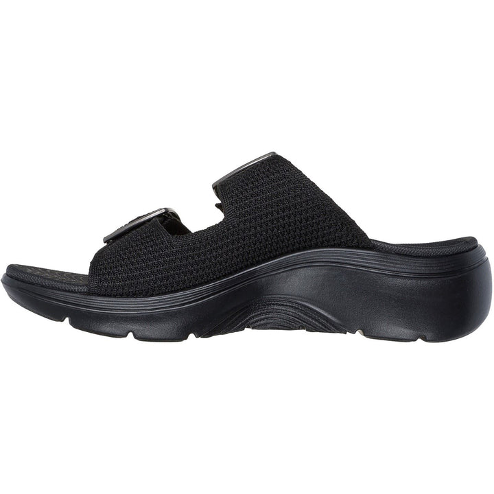 Women's Wide Fit Skechers Go Walk Arch Fit 2.0 Destined Sandals in Black - Image 1