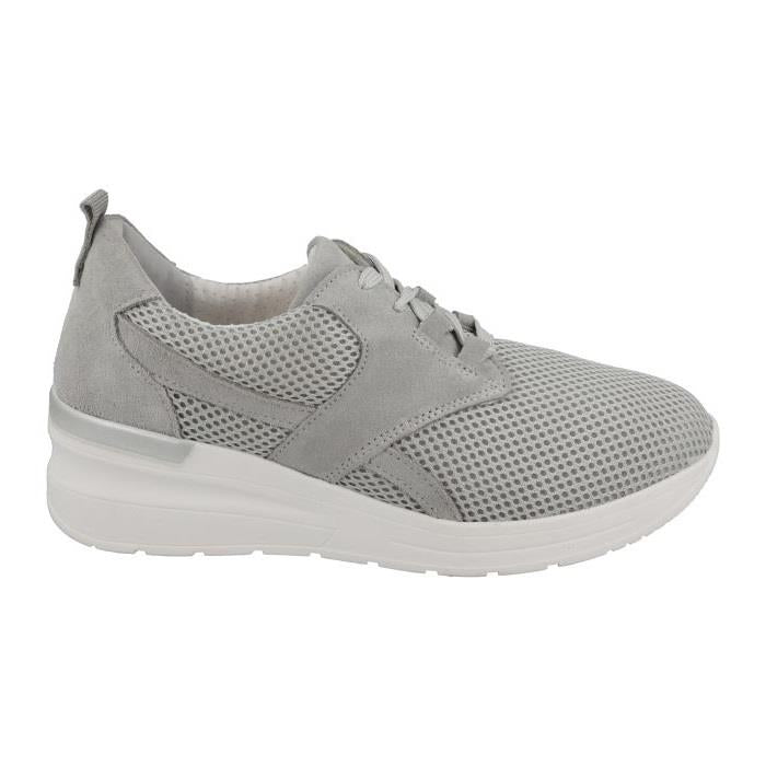 Women's Wide Fit DB Pollyanna Trainers in Grey Mesh - Image 1