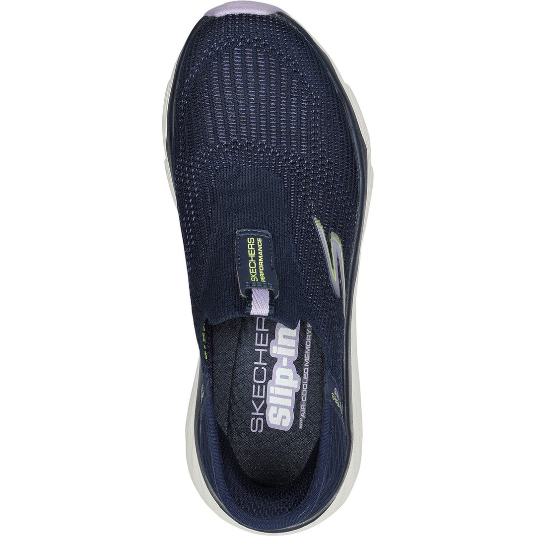 Women's Wide Fit Skechers 128571 Max Cushioning Smooth Trainers - Navy/Lavender in Navy/Lavender - Image 3