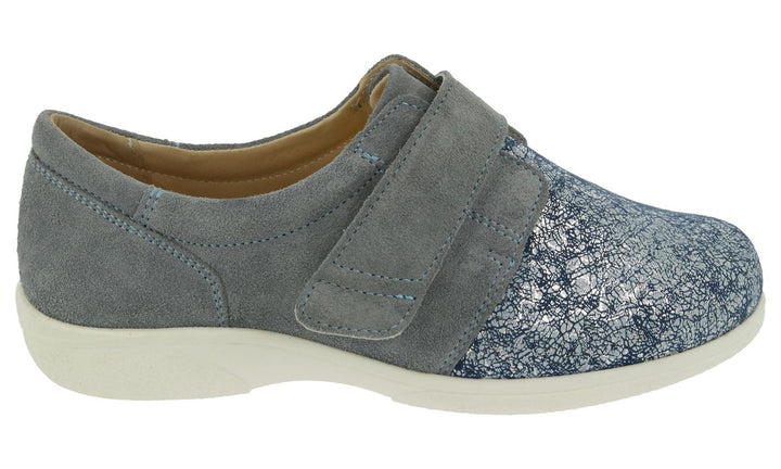Womens Wide Fit DB Firecrest Shoes in Black / Stretch - Image 1