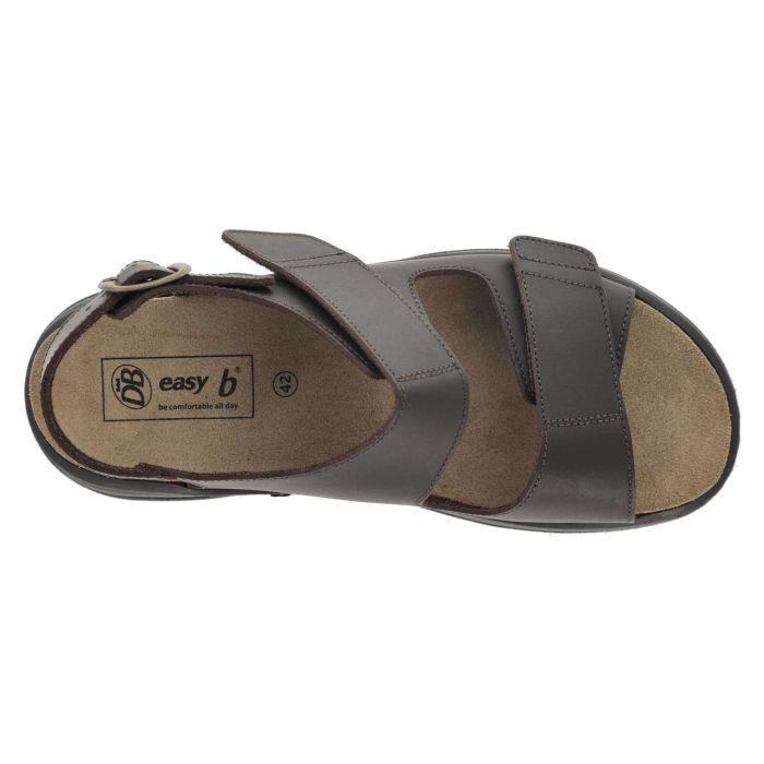Men's Wide Fit DB Alfie Sandals in Black Leather - Image 10