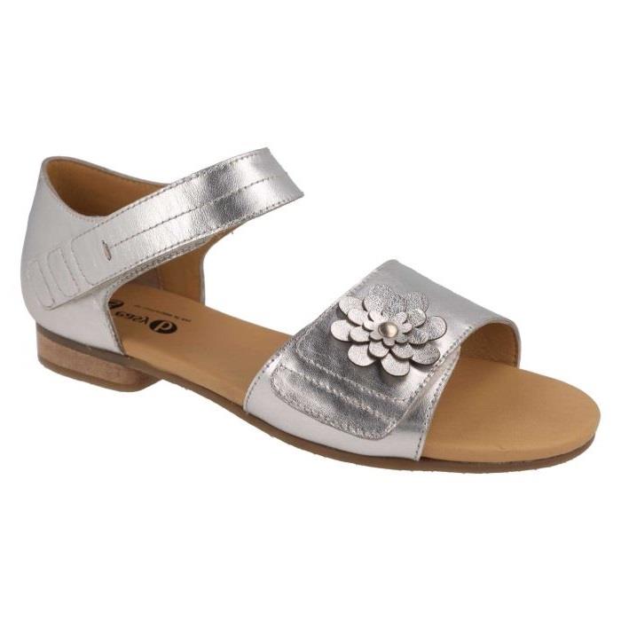 Women's Wide Fit DB Peony Sandals in Black Leather - Image 1