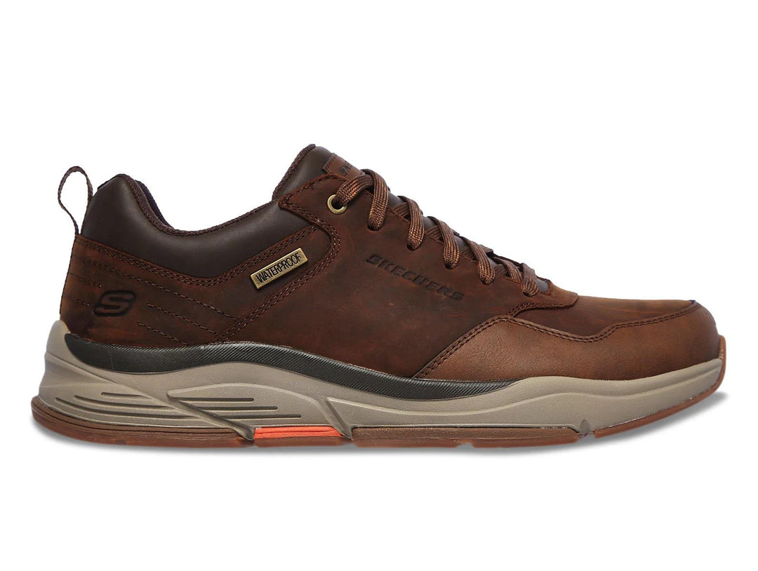 Men's Wide Fit Skechers 210021 Benago Hombre Walking Trainers - Dark Brown in Dark Brown - Image 2