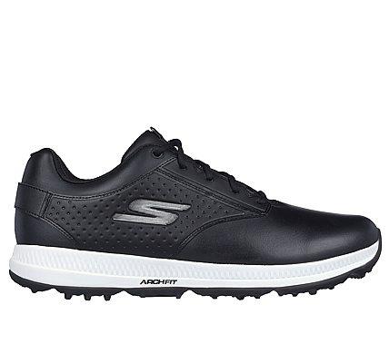 Men's Wide Fit Skechers 214043 Go Golf Elite 5 Legend Golf Waterproof Trainers in Black/White - Image 2