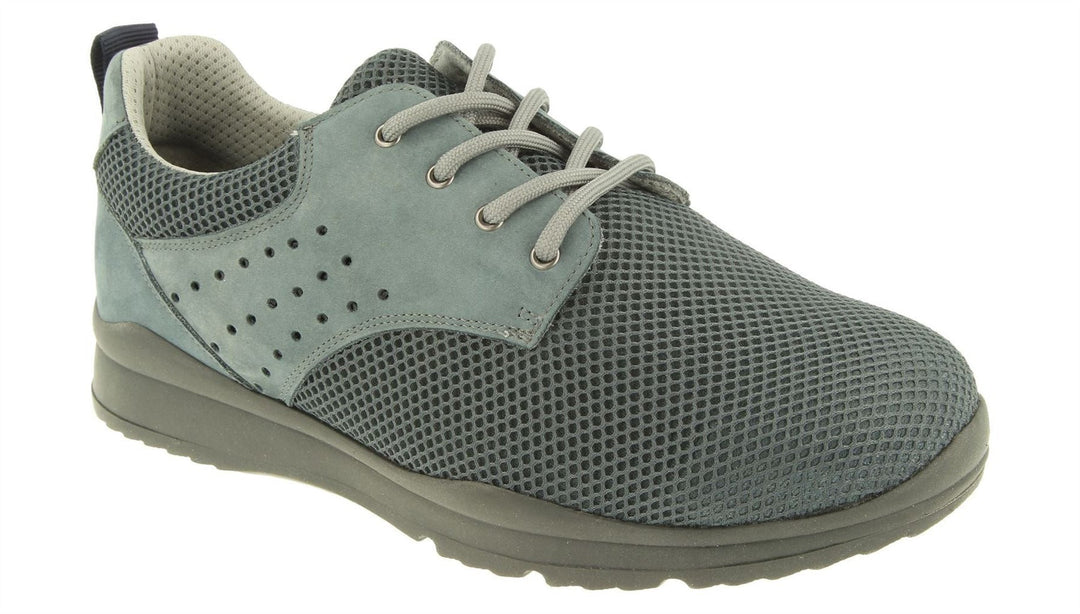 Mens Wide Fit DB Archie Shoes in Black Mesh/Nubuck - Image 7