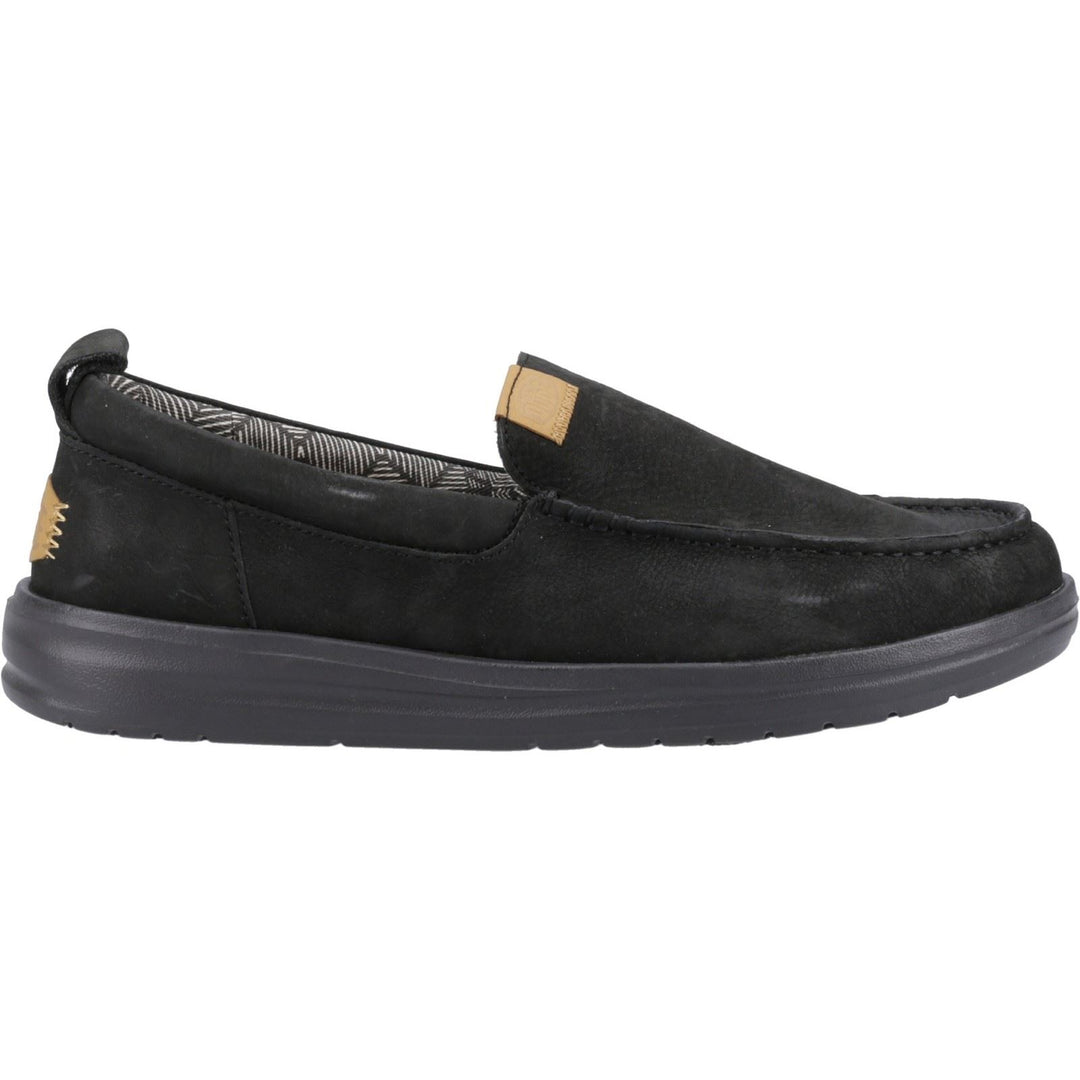 Men's Heydude 40173 Wally Grip Moc Craft Leather Shoes - Black in Black - Image 2