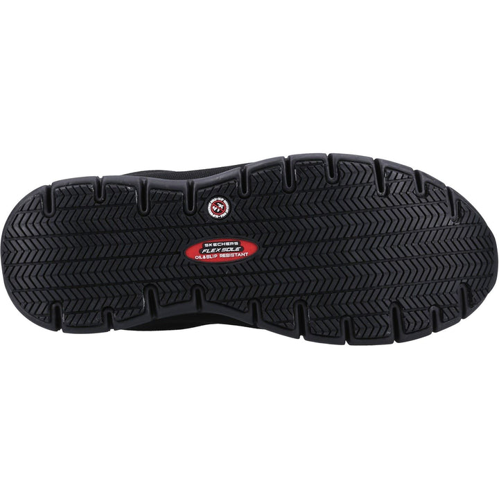 Women's Wide Fit Skechers 108041EC Sure Track Jixie Safety Trainers in Black - Image 1