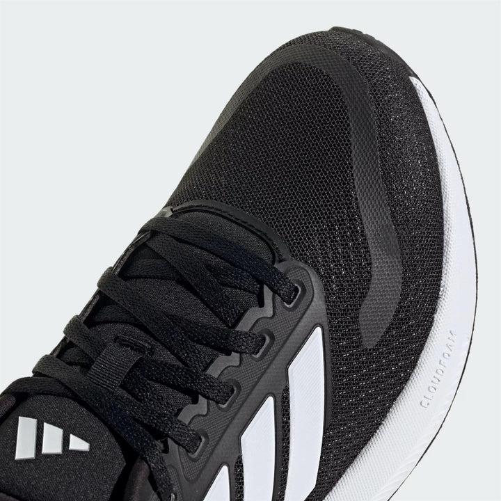 Women's Wide Fit Adidas Runfalcon 5 IE0556 Walking/Running Trainers in Black/White - Image 1