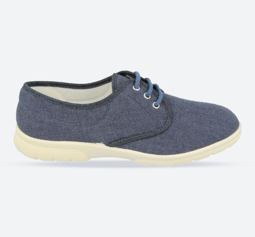 Mens Extra Wide Fit DB Troon Canvas in Denim Blue - Image 1